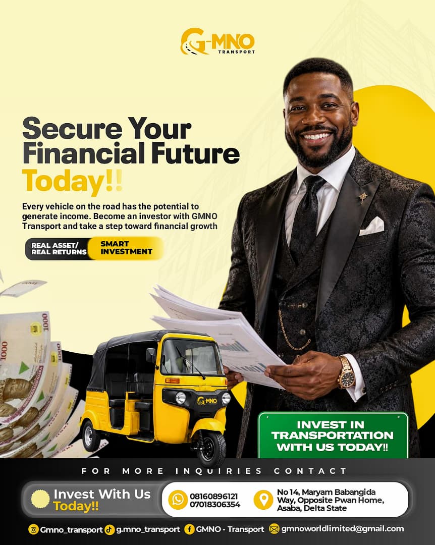 Invest with G-MNO Transport campaign flyer